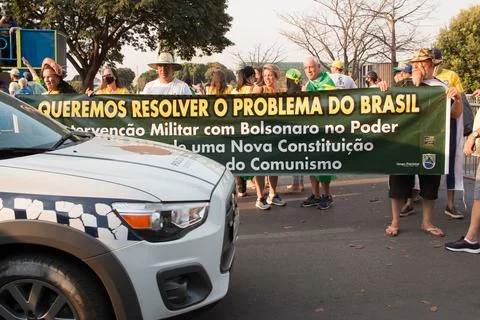 Protest in Brasilia Stock Photos