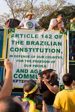 Protest in Brasilia Stock Photos