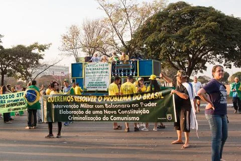 Protest in Brasilia Stock Photos