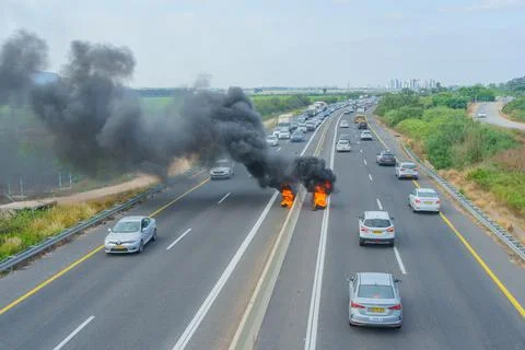 Protest on bridges and road blocking Stock Photos