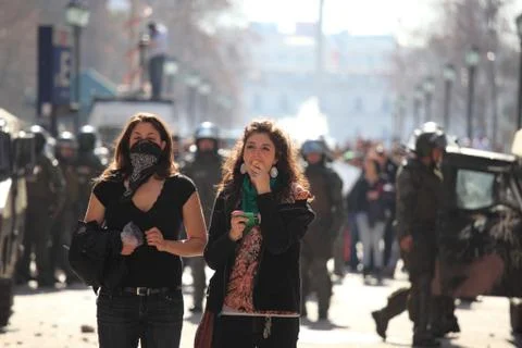 Protest in Chile Stock Photos