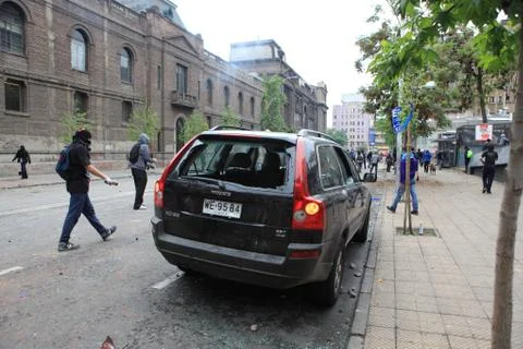 Protest in Chile Stock Photos