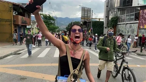 Protest Colombia 库存影片 157131530