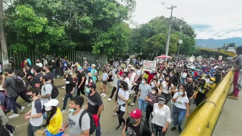 Protest Colombia Running 库存影片 157131539