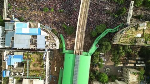 Protest Crowd Spreads Through Dhaka – August 5, 2024 Stock Footage 311881215