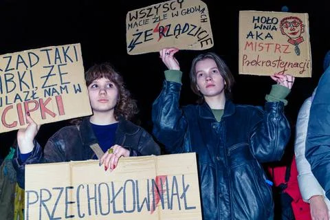  Protest in defense of the availability of emergency contraception in Pola... Stock Photos