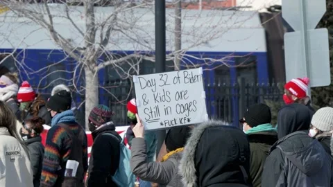 Protest to demand an immediate end to the war on immigrants. Видео 149085793