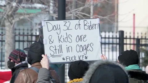 Protest to demand an immediate end to the war on immigrants. Video stock 149085902