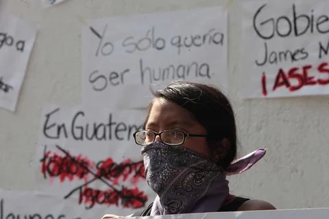 Protest demanding justice for children that perished in Guatemala shelter fire,  Stock Photos