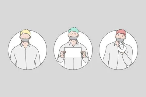 Protest, demonstration, making demands concept Stock Illustration