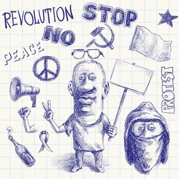 Protest doodle Stock Illustration