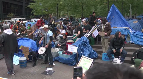 Protest Drum Circle for editorial use Stock Footage 39667301