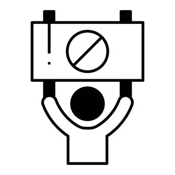 Protest Dualtone Icon Illustrazione stock