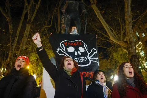 Protest 'End US military aggression against Venezuela' in Lisbon, Portugal - 05  Stock Photos