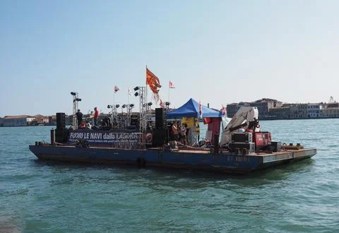 Protest event in Venice Stock Photos