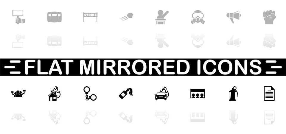 Protest - Flat Vector Icons Stock Illustration