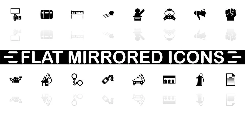 Protest - Flat Vector Icons Stock Illustration