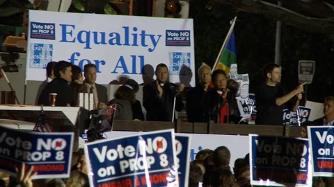 Protest Footage from No on Proposition 8 / No on Proposition Hate 2008 Stock Footage 109190100