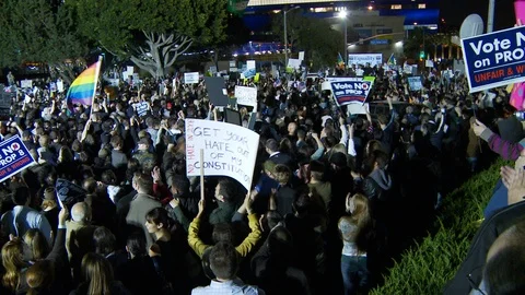 Protest Footage from No on Proposition 8 / No on Proposition Hate 2008 Stock Footage 109190475