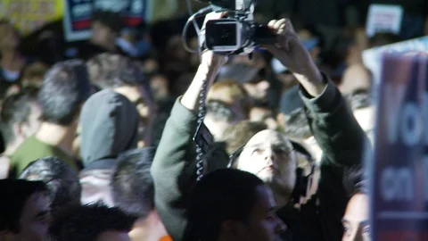 Protest Footage from No on Proposition 8 / No on Proposition Hate 2008 Stock Footage 109190996