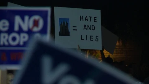Protest Footage from No on Proposition 8 / No on Proposition Hate 2008 Stock Footage 109191004