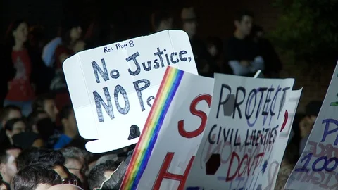 Protest Footage from No on Proposition 8 / No on Proposition Hate 2008 Video stock 109191030