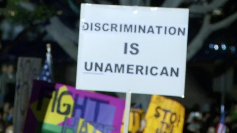 Protest Footage from No on Proposition 8 / No on Proposition Hate 2008 Stock Footage 109191182