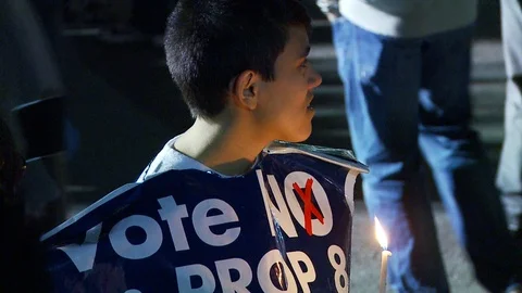 Protest Footage from No on Proposition 8 / No on Proposition Hate 2008 Video stock 109191356