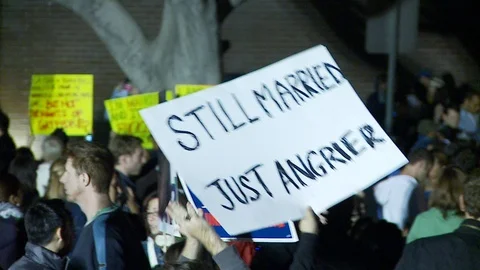 Protest Footage from No on Proposition 8 / No on Proposition Hate 2008 Video stock 109191358
