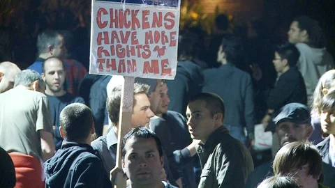 Protest Footage from No on Proposition 8 / No on Proposition Hate 2008 Video stock 109191406