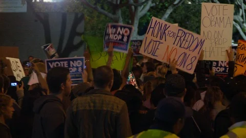 Protest Footage from No on Proposition 8 / No on Proposition Hate 2008 Stock Footage 109191768