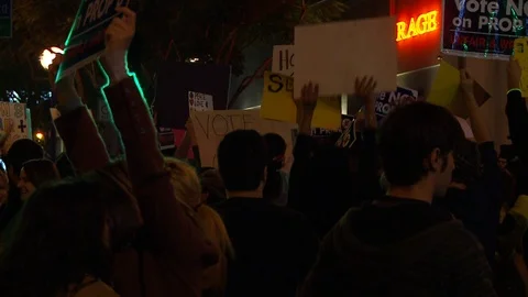Protest Footage from No on Proposition 8 / No on Proposition Hate 2008 Video stock 109191899