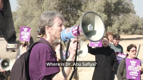 Protest fot the release of Dr. Abu Safiya Sde Teiman detention camp 10.1.2025 Stock Footage 318780288