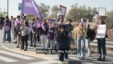 Protest fot the release of Dr. Abu Safiya Sde Teiman detention camp 10.1.2025 Stock Footage 318780417