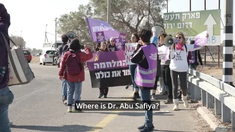 Protest fot the release of Dr. Abu Safiya Sde Teiman detention camp 10.1.2025 Stock Footage 318780471