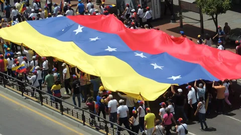 Protest for freedom in Venezuela. Against communism, Against socialism Stock Footage