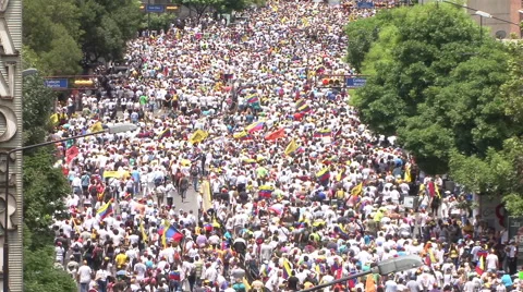 Protest for freedom in Venezuela, Against communism, Against socialism Stock Footage