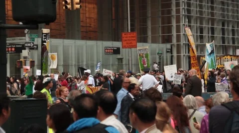 Protest for Global Warming In NYC Stock Footage 54583491