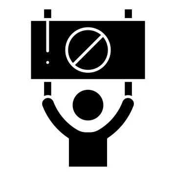 Protest Glyph Icon Illustrazione stock