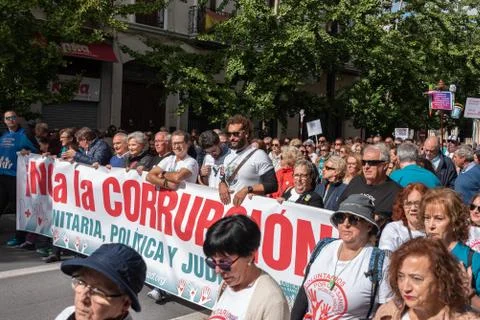 Protest in Granada against corruption Stock Photos