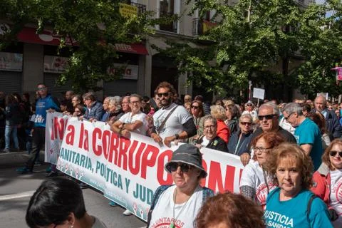 Protest in Granada against corruption 库存照片