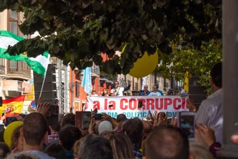 Protest in Granada against corruption Stock Photos