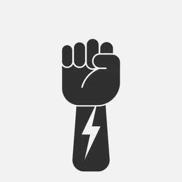 Protest hand icon isolated on white background. Vector illustration. Illustration