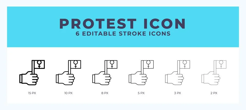 Protest icon vector for web. And mobile app. Editable stroke outline icon. 스톡 일러스트