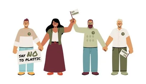 Protest illustration: Save the planet, end plastic. Isolated background. Illustrazione stock