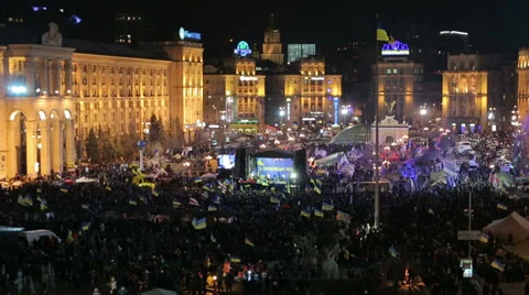 Protest in Kiev Stock Footage 33420012