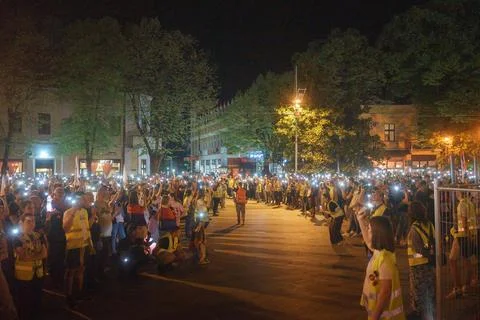 Protest in Kraljevo - pump, pump Ibar water 스톡 사진
