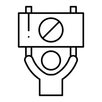 Protest Line Icon Stock Illustration