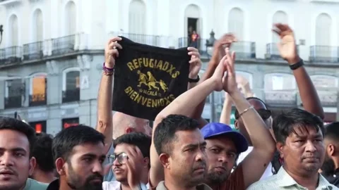 Protest in Madrid against racist attacks, Madrid, ES - 19 Jul 2025 Stock Footage 313405833