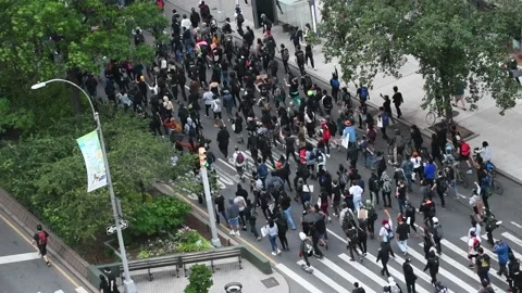 Protest march and Black Lives Matter demonstrations in Manhattan New York Stock Footage 131685976